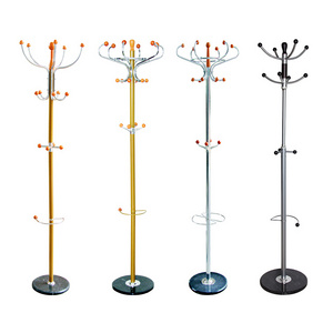 Steel tube standing tree metal coat rack stand