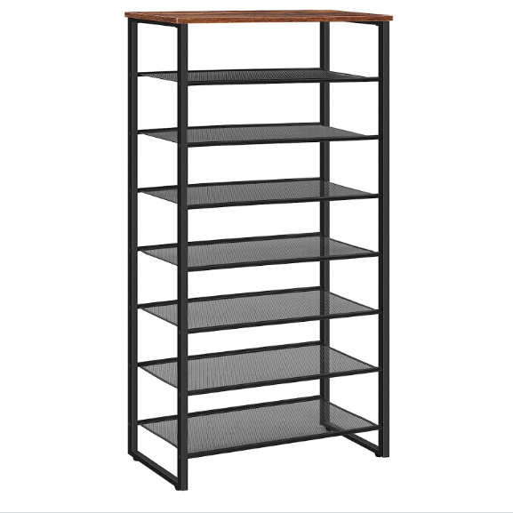 Large Narrow Shoe Rack 8 Tier Tall Shoe Cabinet Storage for Hallway Entrance Bedroom