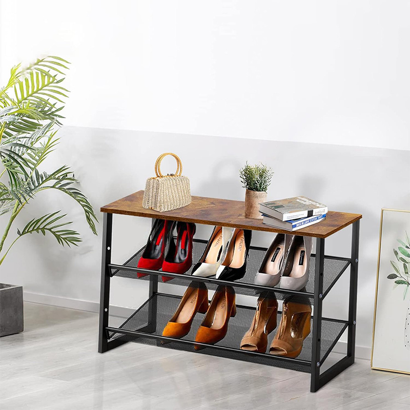 Wood Shoe Rack Design Dustproof Shoe Cabinet Rack 3 Layer Shoe Rack Metal Iron Living Room Furniture Modern Xiamen Port 300PCS