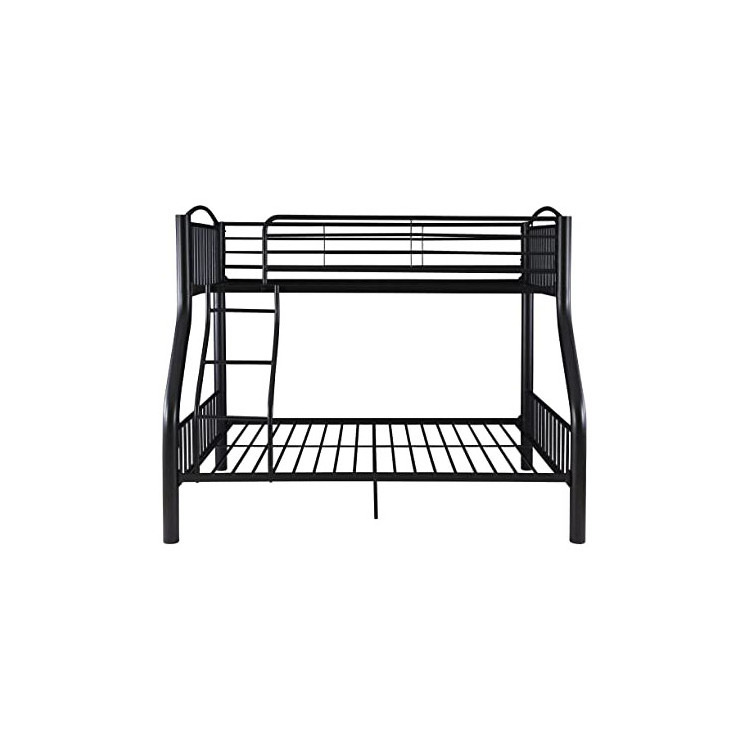 Metal Black Powder Coated Twin Over Full Bunk Bed with Ladder