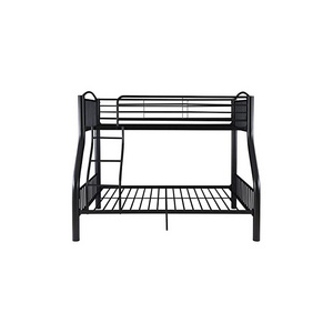 Metal Black Powder Coated Twin Over Full Bunk Bed with Ladder