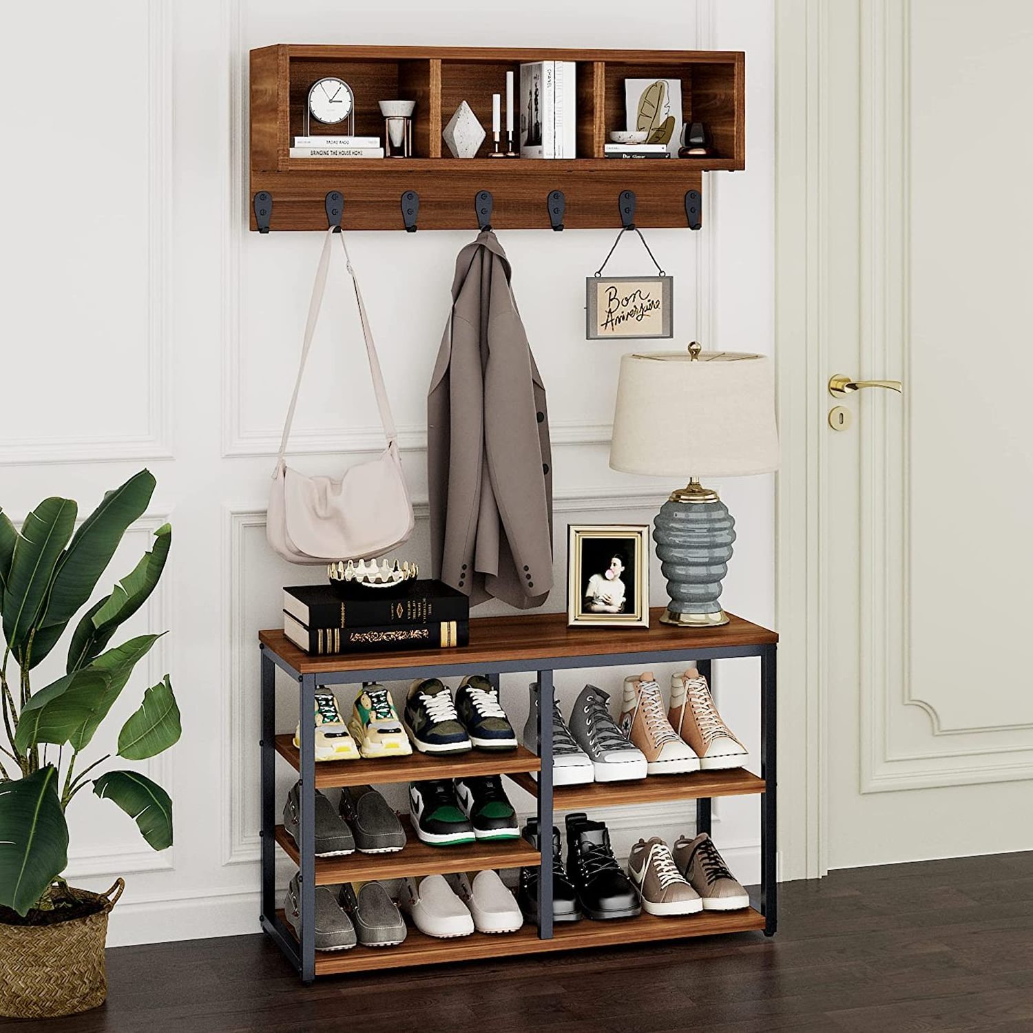 Coat Rack Shoe Bench Entryway Bench with Coat Rack 5 in 1 Design ,pictures of shoe rack designs