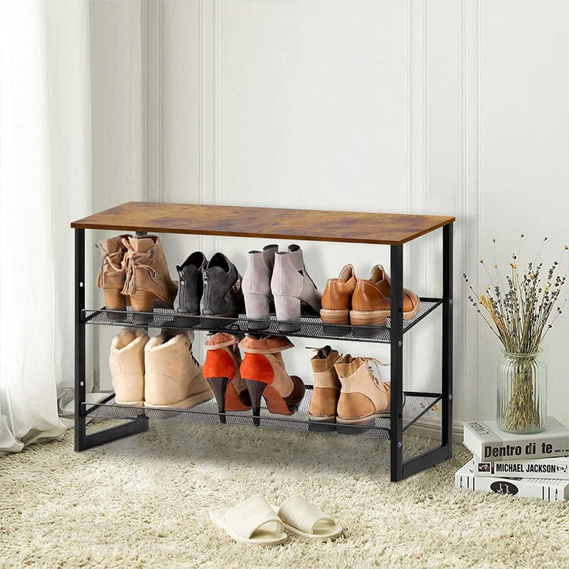 Wood Shoe Rack Design Dustproof Shoe Cabinet Rack 3 Layer Shoe Rack Metal Iron Living Room Furniture Modern Xiamen Port 300PCS