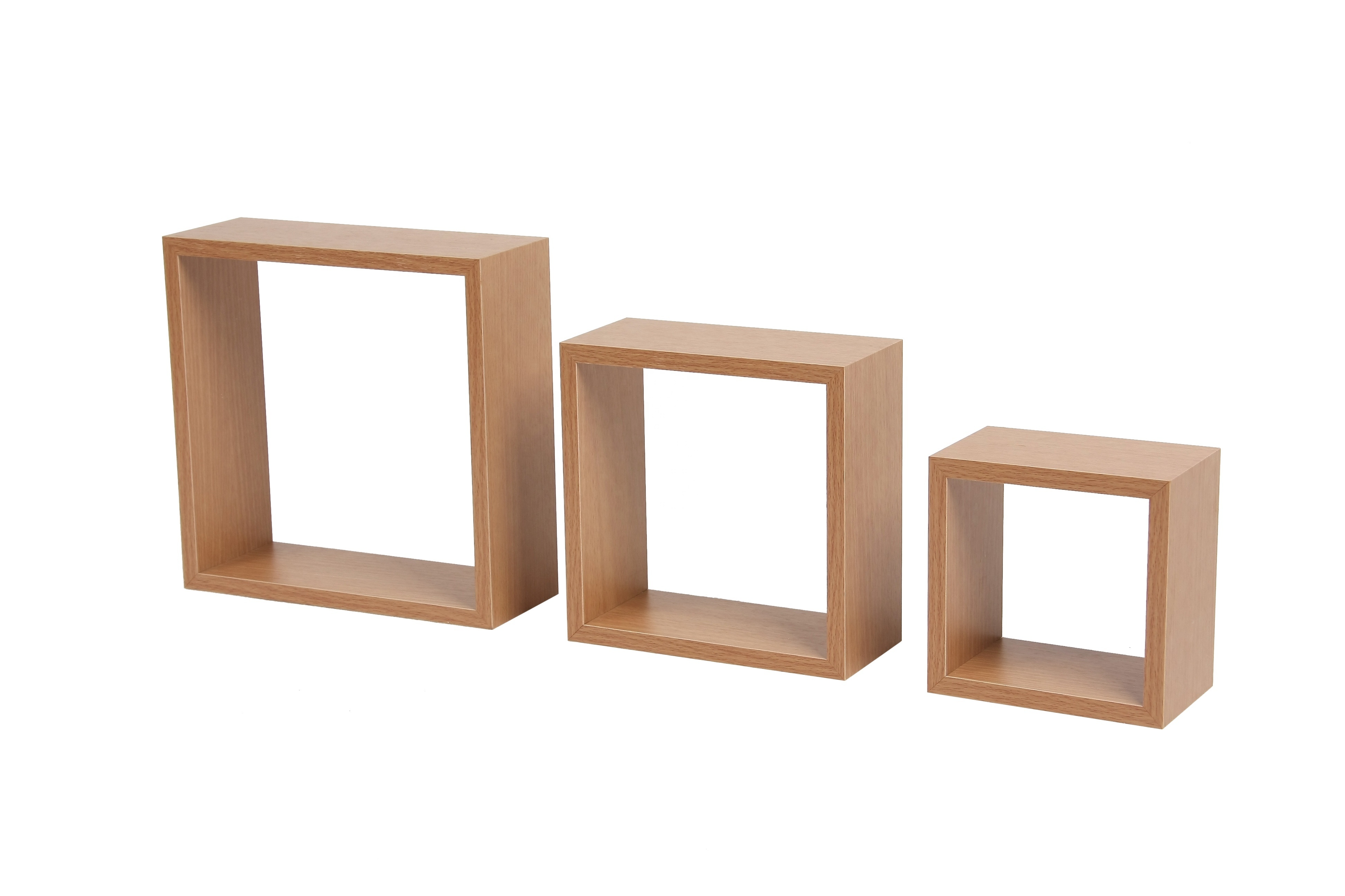 Wooden floating cube wall mounted cubicle wall shelf with mdf board