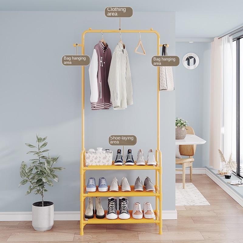 Clothes hanger floor simple household bedroom hanger clothes balcony dormitory movable corner overnight clothes storage rack