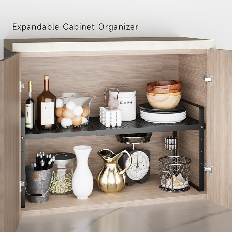 Expandable Stack-up Rack Counter Organizer Spice Cabinet Pantry Shelf Cupboard Stand Storage Shelves