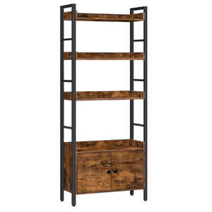 4 Tier Industrial Design Bookcase,Standing Book Shelf for Living Room, Office Kitchen Study Hallway Books Storage Rack