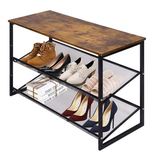 Wood Shoe Rack Design Dustproof Shoe Cabinet Rack 3 Layer Shoe Rack Metal Iron Living Room Furniture Modern Xiamen Port 300PCS