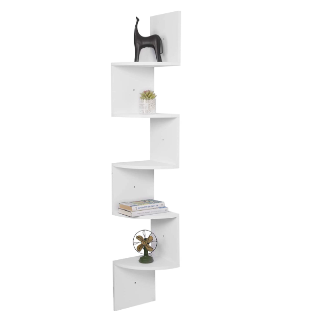 White Corner Zigzag Wall Shelf Wall Book Shelves Bookcase for Home Decor Carton Living Room Furniture Wooden Shelves Modern