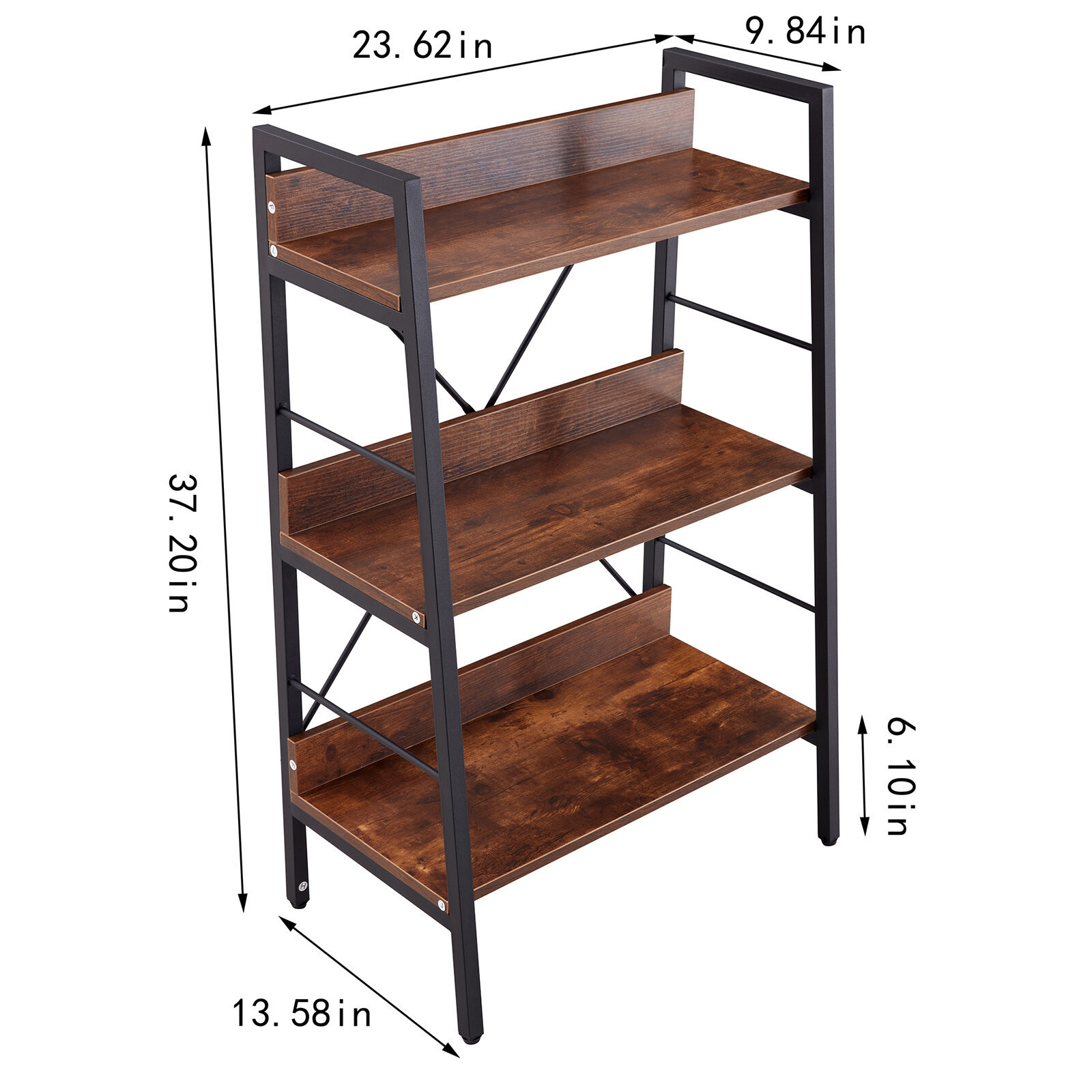 Entry Mudroom Furniture Unit Metal Foldable Cabinet 3 Layer Display Bookshelf H Ladder Shelf Storage Shelves Rack Shelf Frame