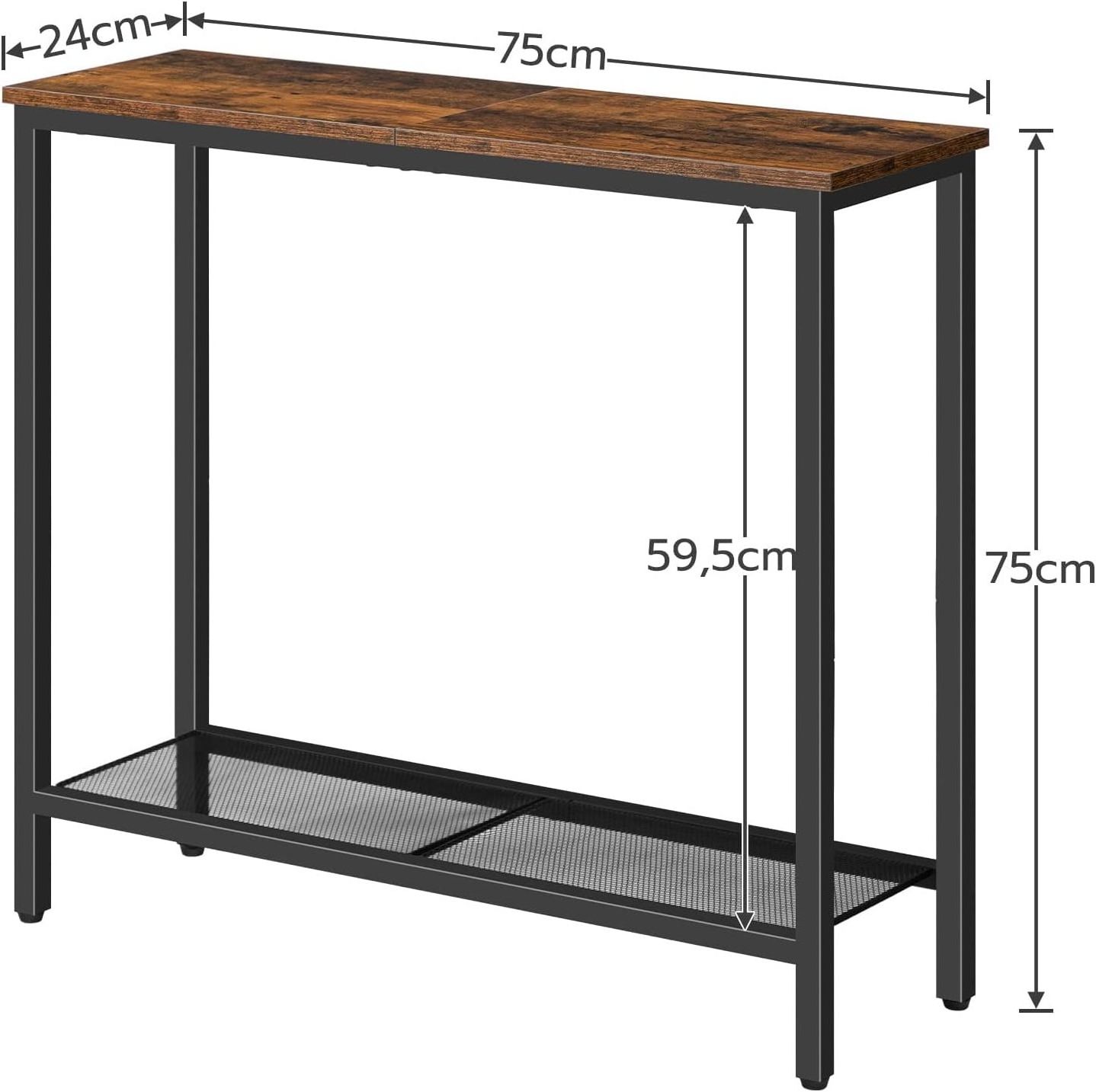 Narrow Console Table Living Room Furniture with Storage Shelves Entrance Hallway Sofa Table for Small Space