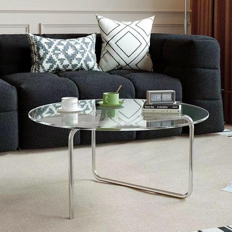 Modern Coffee Table Center Desk Luxury Furniture for Living Room Round Tempered Glass Table ethiopian coffee table