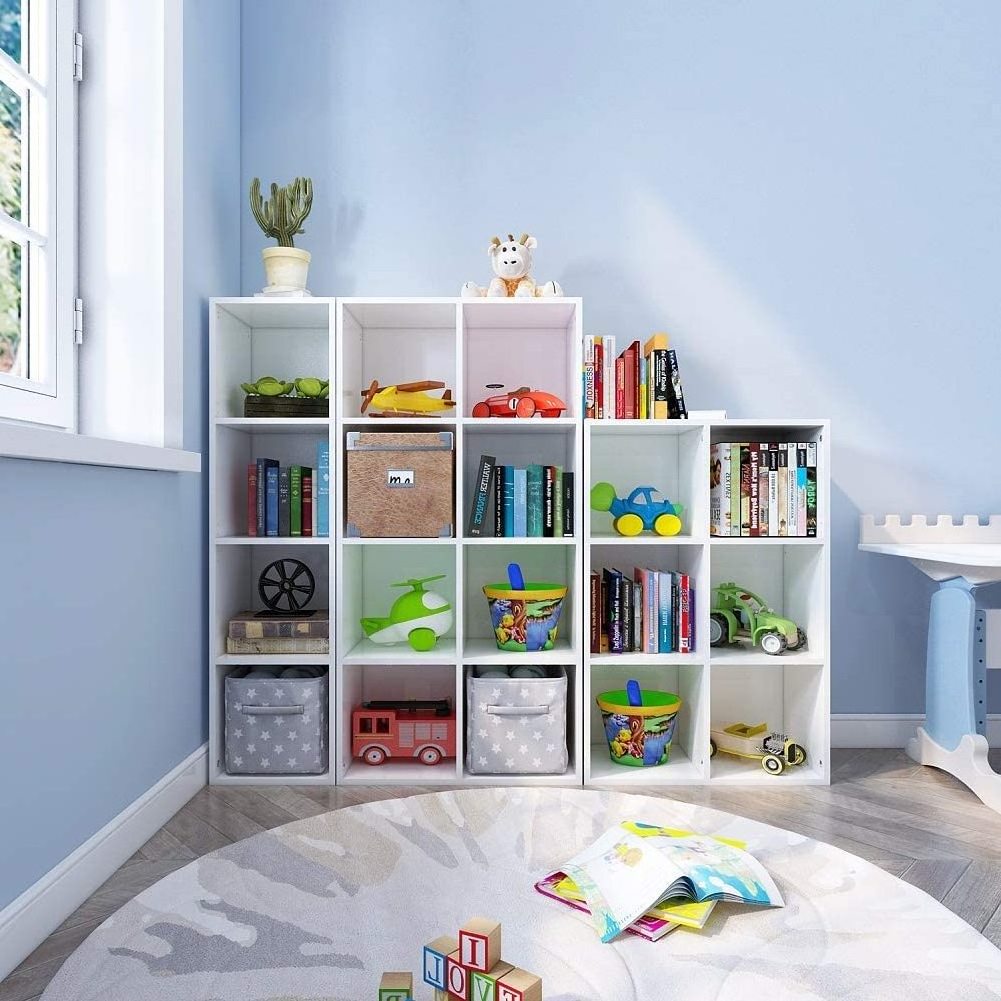 Wooden Cube Book Shelf for Living Room Bedroom Children Students Bookcase Modern