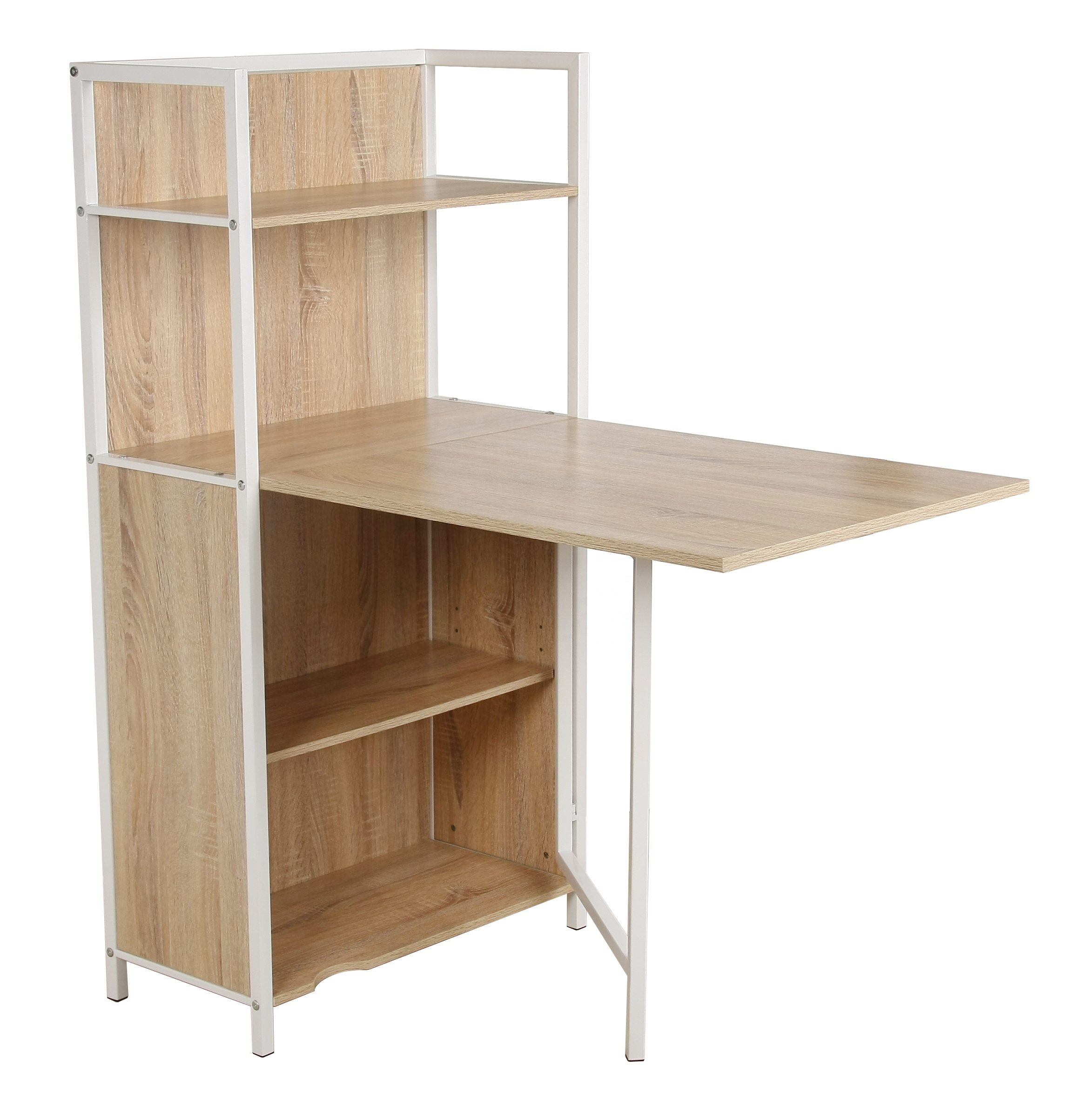 Corner laptop study table computer desk with bookshelf home office furniture