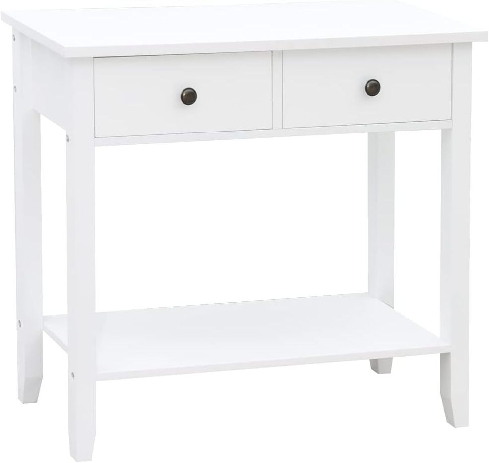 Small Wood Entry Way Console Cabinet Table with Drawers and Shelf