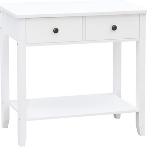 Small Wood Entry Way Console Cabinet Table with Drawers and Shelf