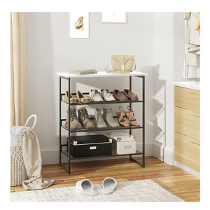 Modern wood shoe racks Multi-Purpose Adjustable Flat and Slant Storage Rack Shoe Shelf 4 tier shoe storage rack for home