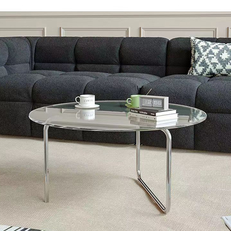 Modern Coffee Table Center Desk Luxury Furniture for Living Room Round Tempered Glass Table ethiopian coffee table