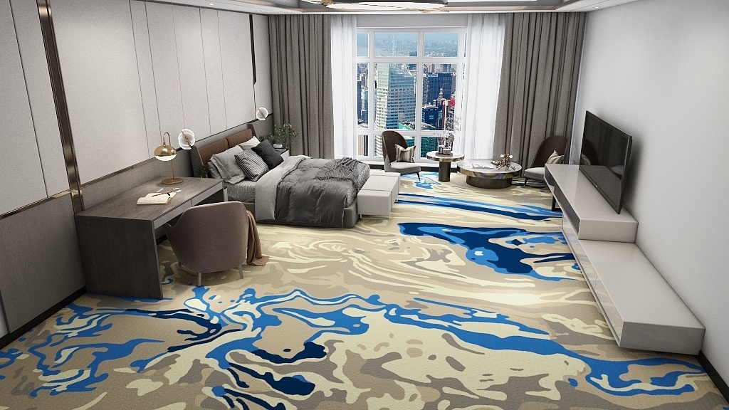 Luxury Custom Wool and Nylon Axminster Bedroom Carpets Living Room Hotel Carpet Wall to Wall