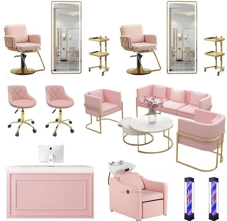 Other Salon Furniture Set Barbershop Salon Used Makeup Stylish Hairdressing Barber Chairs And Salon Mirror Set