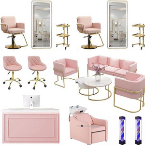 Other Salon Furniture Set Barbershop Salon Used Makeup Stylish Hairdressing Barber Chairs And Salon Mirror Set