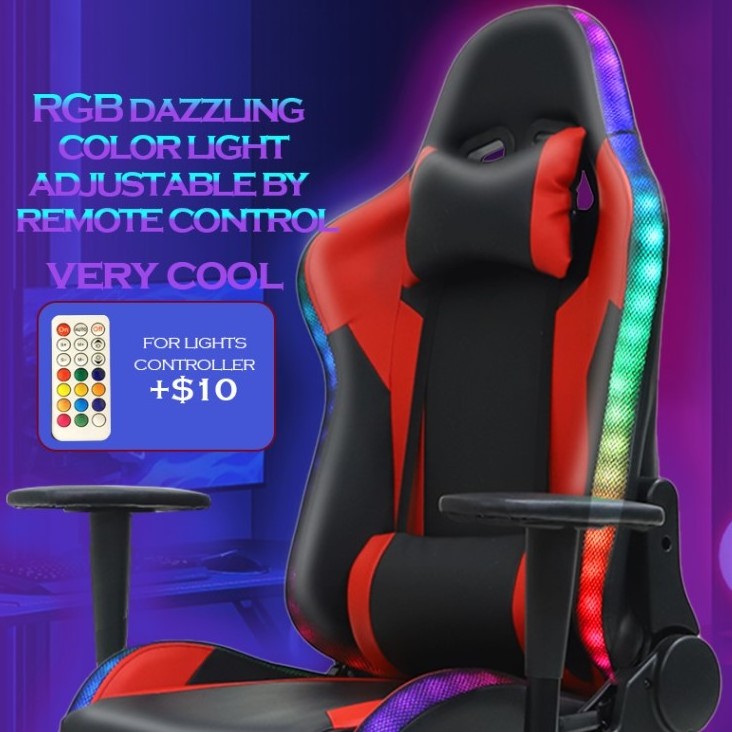 Red Gaming Chair for Computer PC Game Massage Chair Fashionable Lift Chair Synthetic Leather