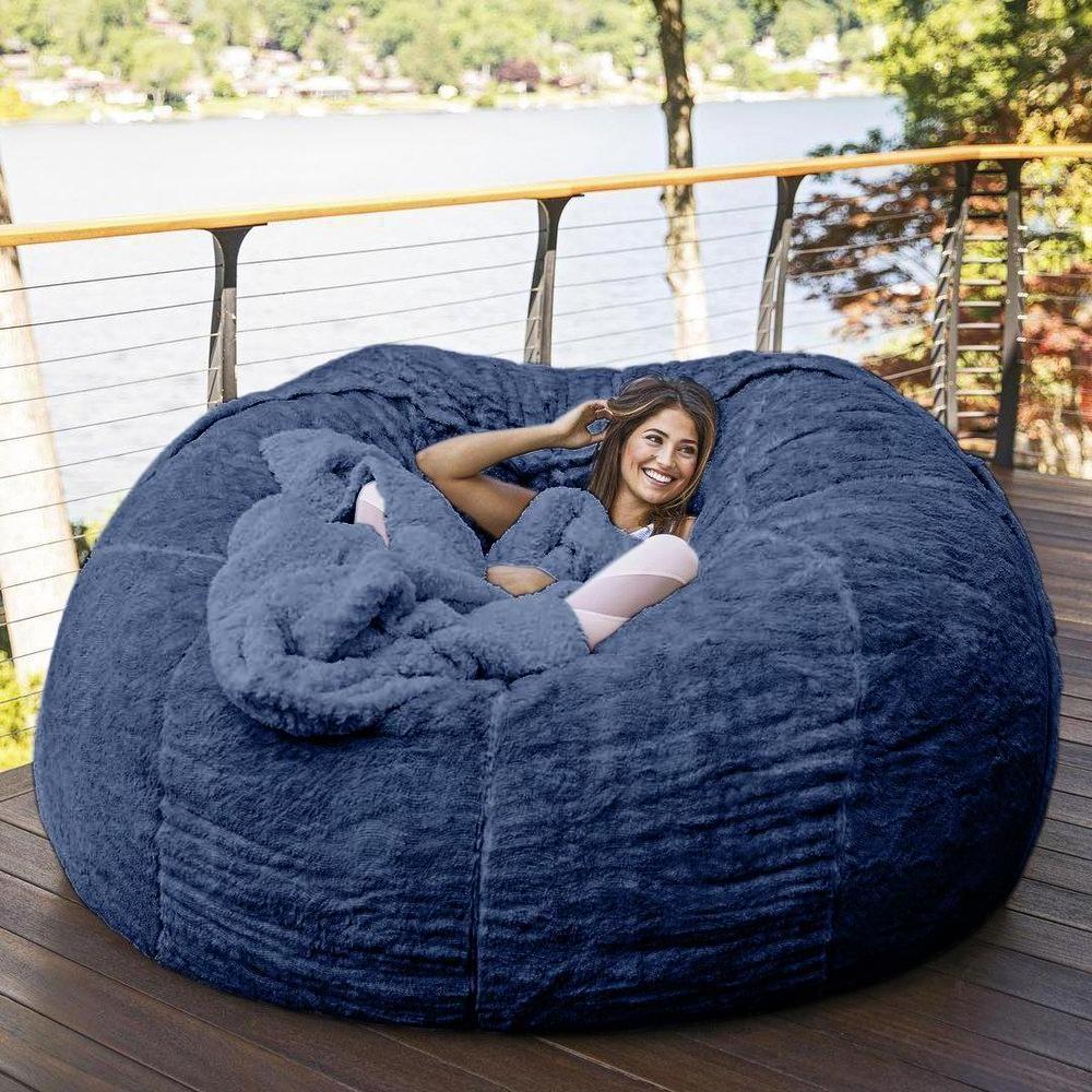 7Ft 8Ft Custom Memory Foam Unfilled Pouffe Beanbag Living Room Chairs Big Bean Bag Cover Bean Bag Sofas For Adults