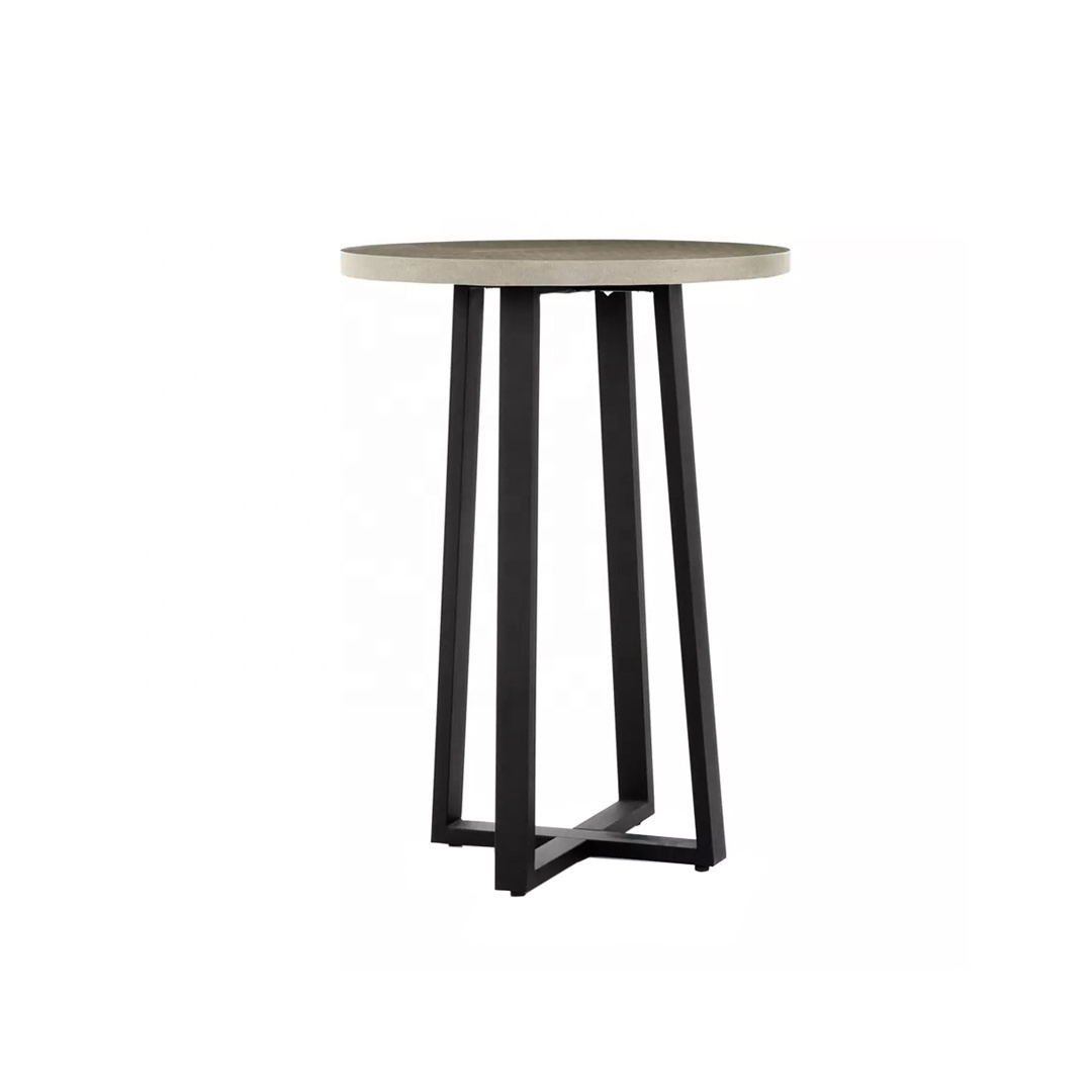 Modern Bar Table Simple Design Teak Wood With Round Top