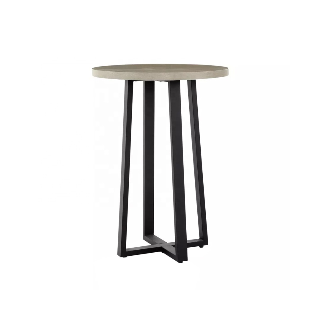 Modern Bar Table Simple Design Teak Wood With Round Top