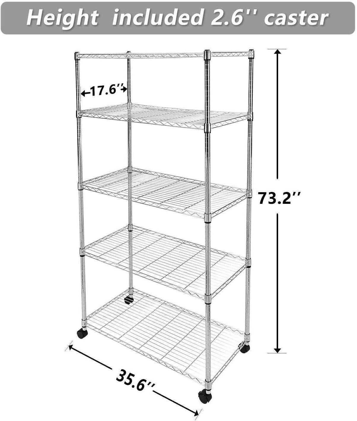 Multi-tier Commercial Chrome Wire Shelving Wire Mesh Shelving Rack Mesh Display Shelve