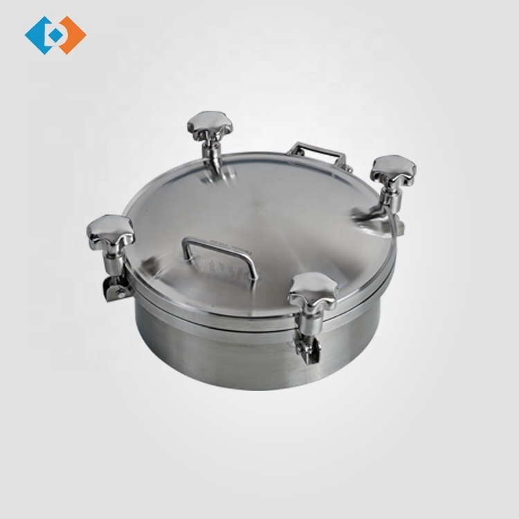 SS304 sanitary stainless steel pressure round manhole cover tank manway