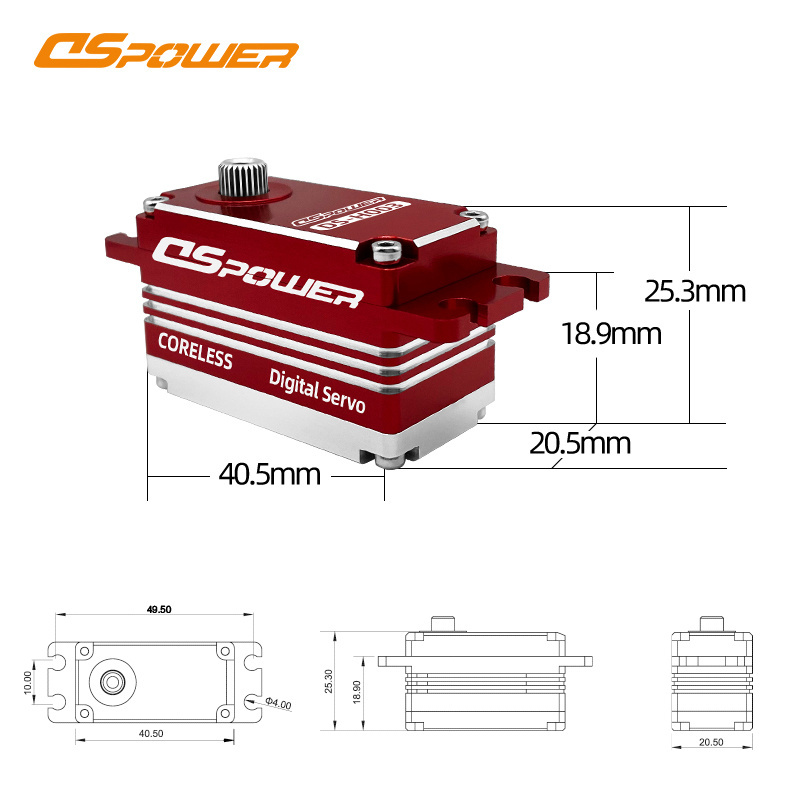 DSPOWER factory price coreless servo motor low profile Waterproof servo for 1/10 rc car airplane digital servo