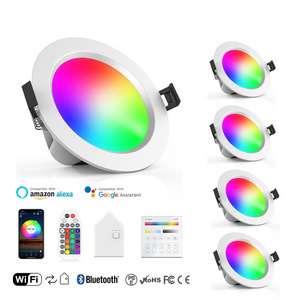 Wholesale custom RGBCW recessed wifi led downlight dimmable voice control phone APP RGB smart downlight