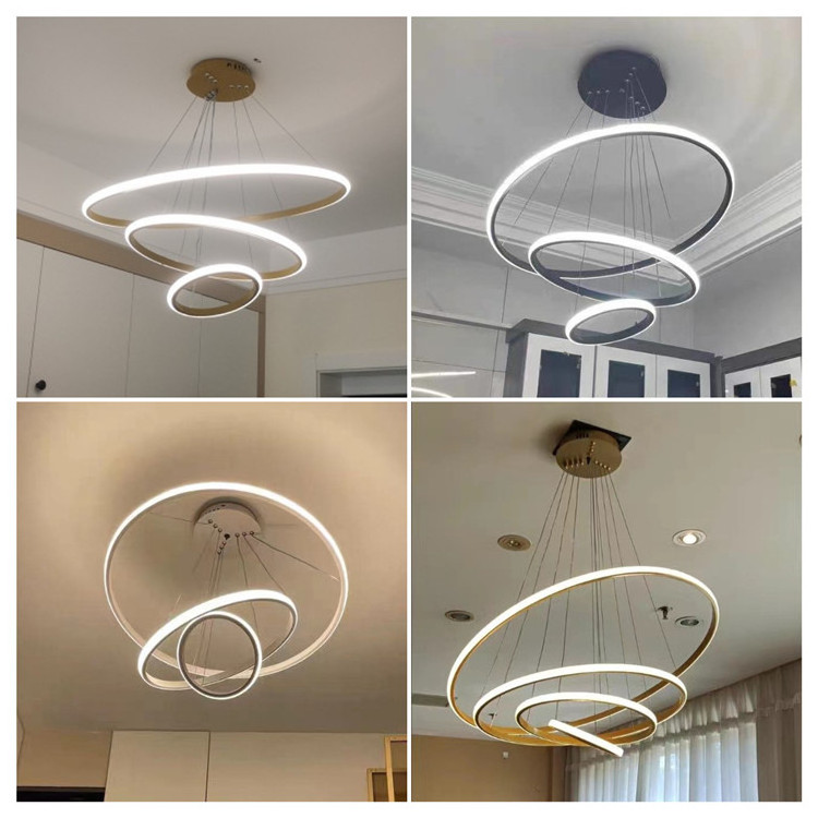 Acrylic Modern Aluminum Profile Circles Ceiling Lamp Led Circle Rings Acrylic Modern Led Ceiling lights for Office