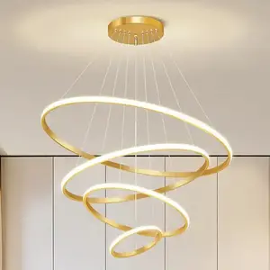 Acrylic Modern Aluminum Profile Circles Ceiling Lamp Led Circle Rings Acrylic Modern Led Ceiling lights for Office