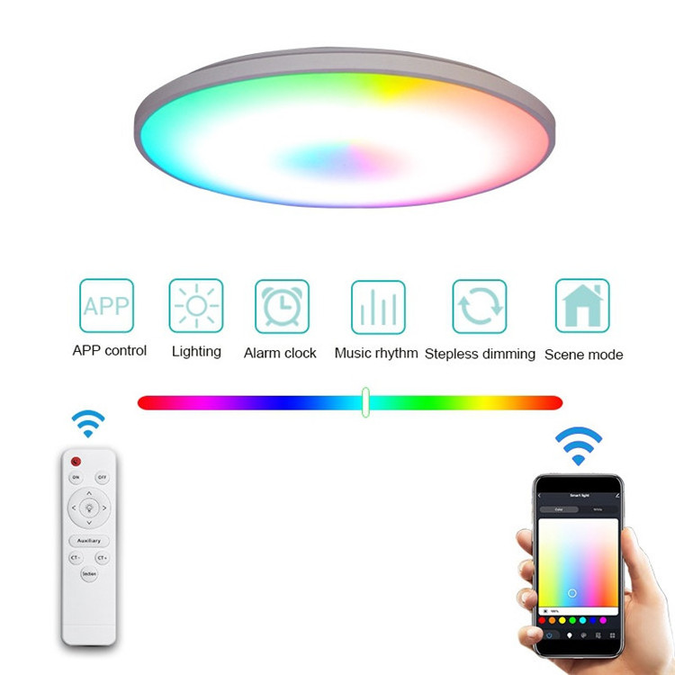 new design modern lights ceiling chandelier wifi APP control RGB smart led ceiling light for bedroom