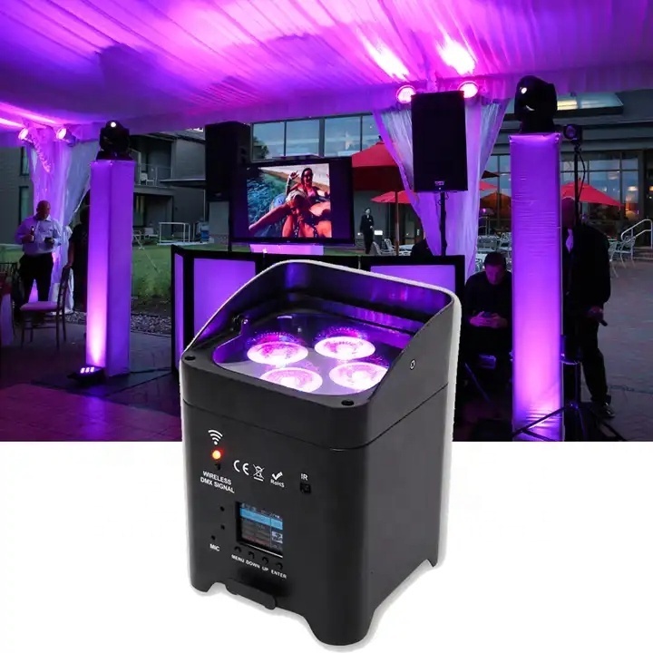 RGBWA Wireless DMX Up lighting Battery Operated Wifi Remote Control DJ LED Par Can Wash Light Disco Wedding Uplights