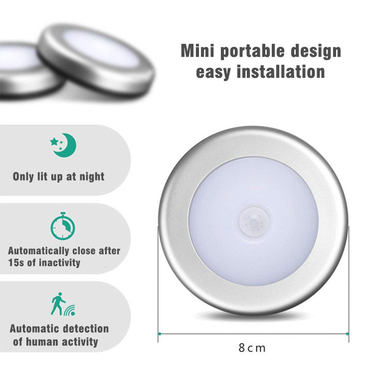 6LED Body Motion Sensor Wall Light Night Light Induction Lamp Closet Corridor Cabinet led Sensor Light