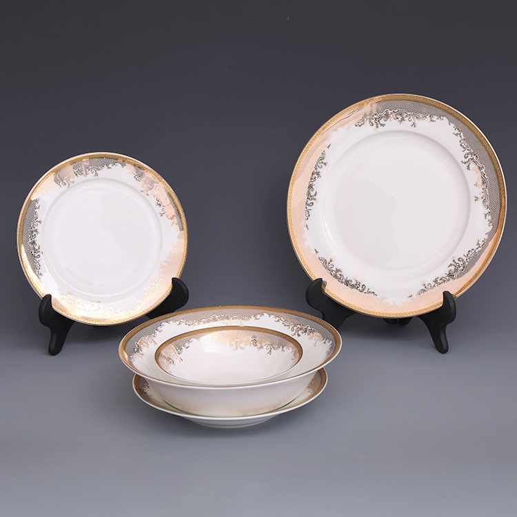 Porcelain Ceramic Dinnerware Crockery Plates Dish Sets Pink Fine Bone China Dinner Set Floral