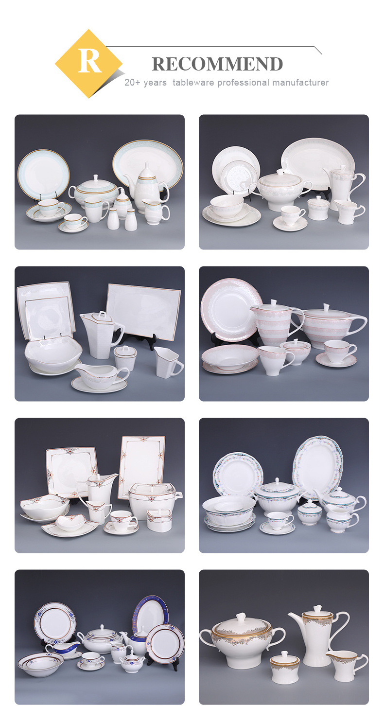 High Quality Porcelain Ceremony Ceramics Plates Dinnerware Dinner Set Tableware Crockery Dinner Sets