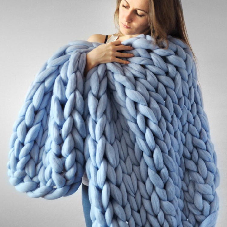 Hot Sales throw blanket in bulk for sofa Wholesale Handmade  Super Soft Knitted Throw Blanket