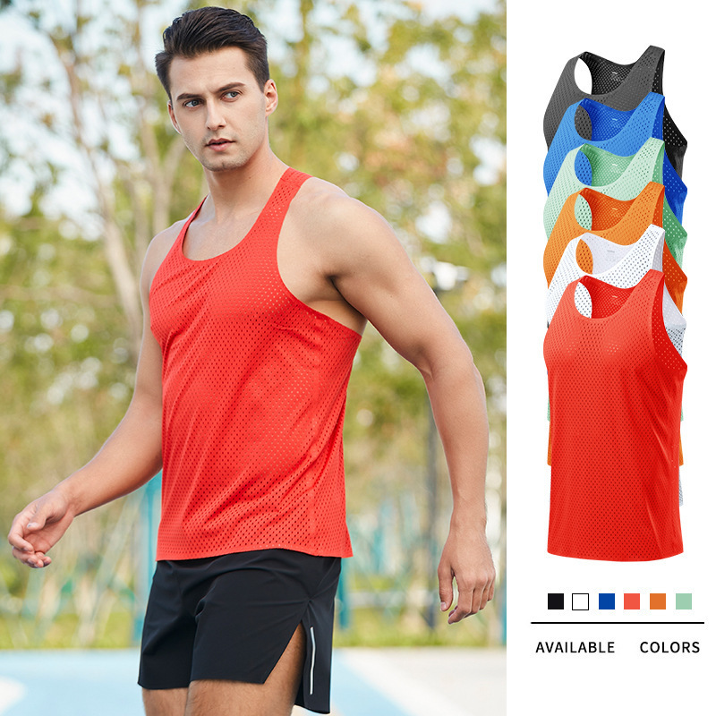 Marathon Running Quick Dry Tank Top Men's Athletic Track and Field Cross country Training Lightweight Wind Tunnel Tank Top Mesh