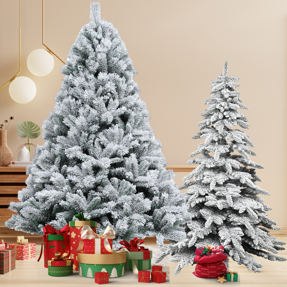 Duoyou Handmade Luxury Premium Indoor Artificial Xmas Snowing Flocked Decor Christmas Trees Wholesale