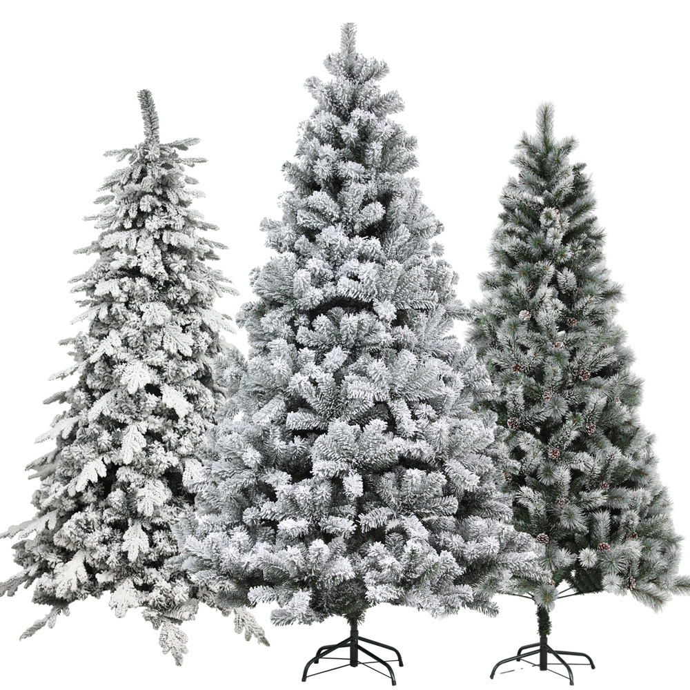 Duoyou China Factory Handmade Luxury Premium Outdoor Artificial Xmas Snowing Flocked Christmas Tree