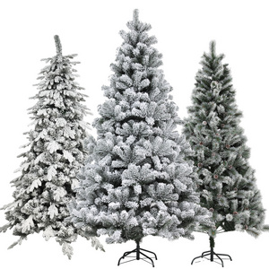 Duoyou China Factory Handmade Luxury Premium Outdoor Artificial Xmas Snowing Flocked Christmas Tree