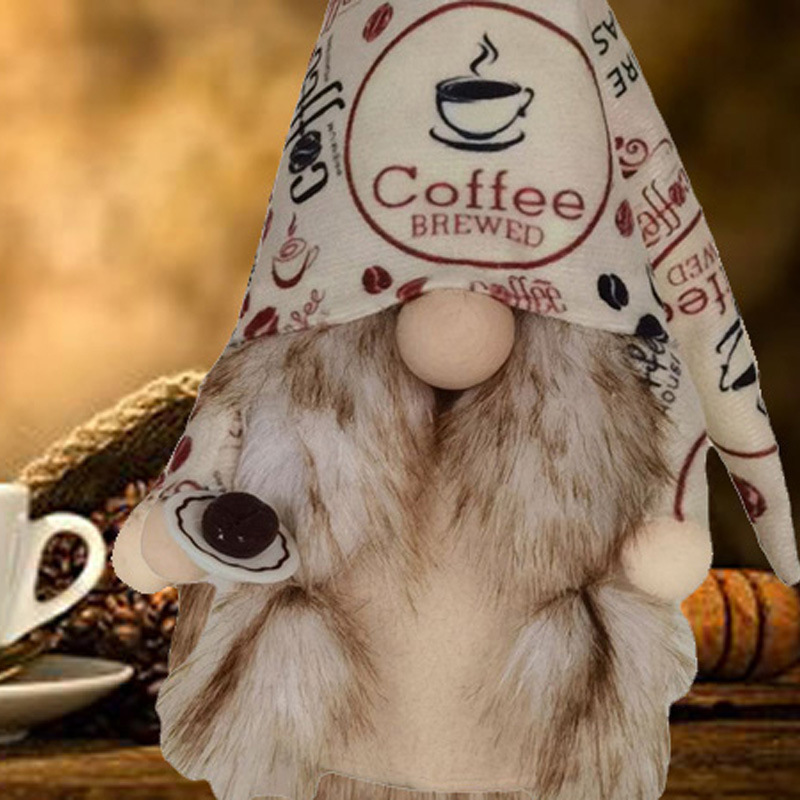 Wholesale Coffee Gonk Plush Gnome Rudolph Handmade Christmas Faceless Doll Gnome Gift Gnome Window Christmas Home Decoration