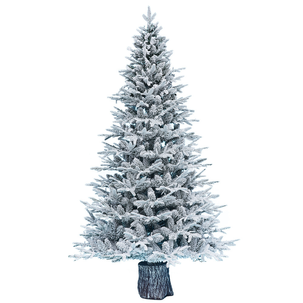 Duoyou Custom Wholesale PVC 1.5m 3m Foldable Large Artificial Flocked Snow Tree Christmas Tree