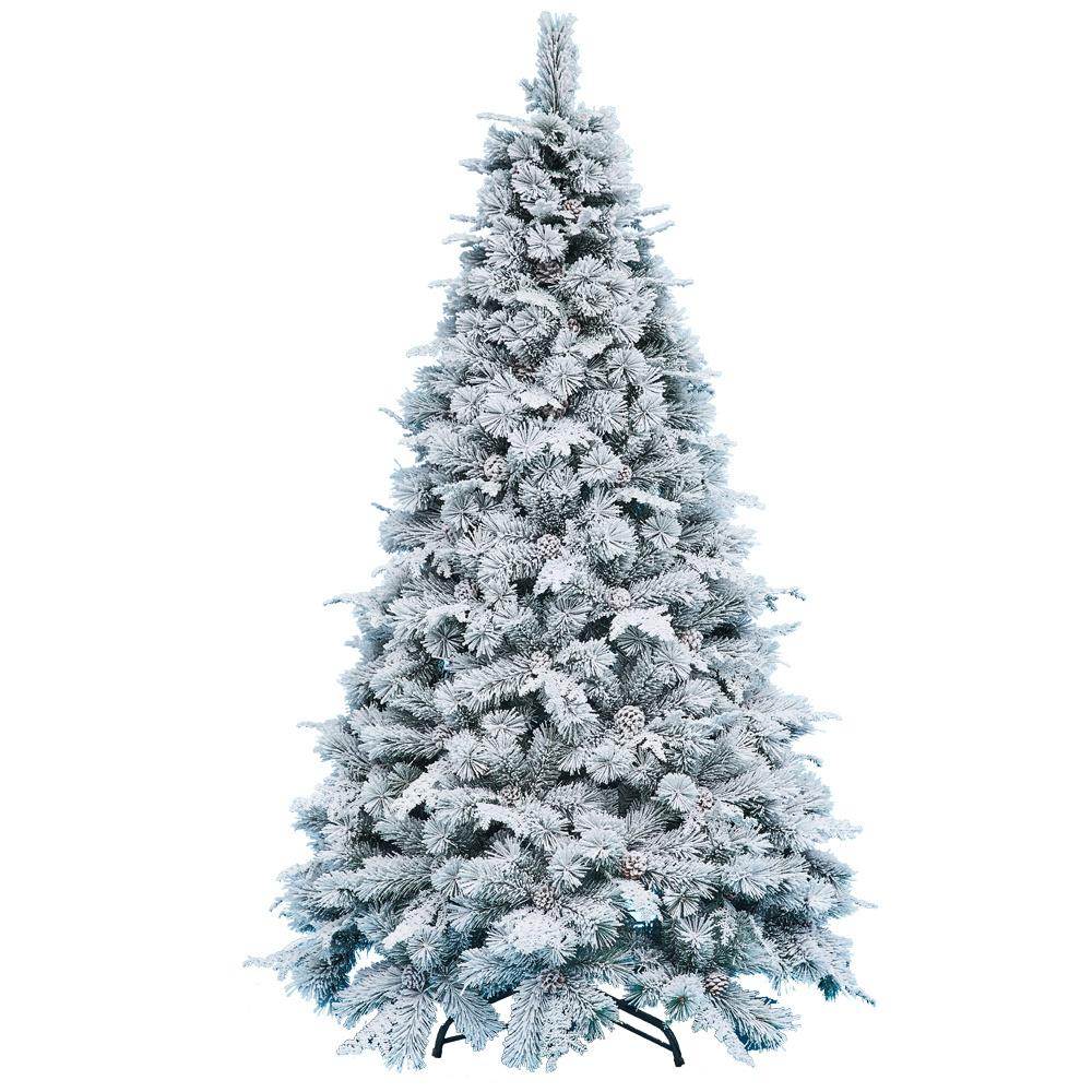 Duoyou Custom Wholesale PVC 1.5m 3m Foldable Large Artificial Flocked Snow Tree Christmas Tree