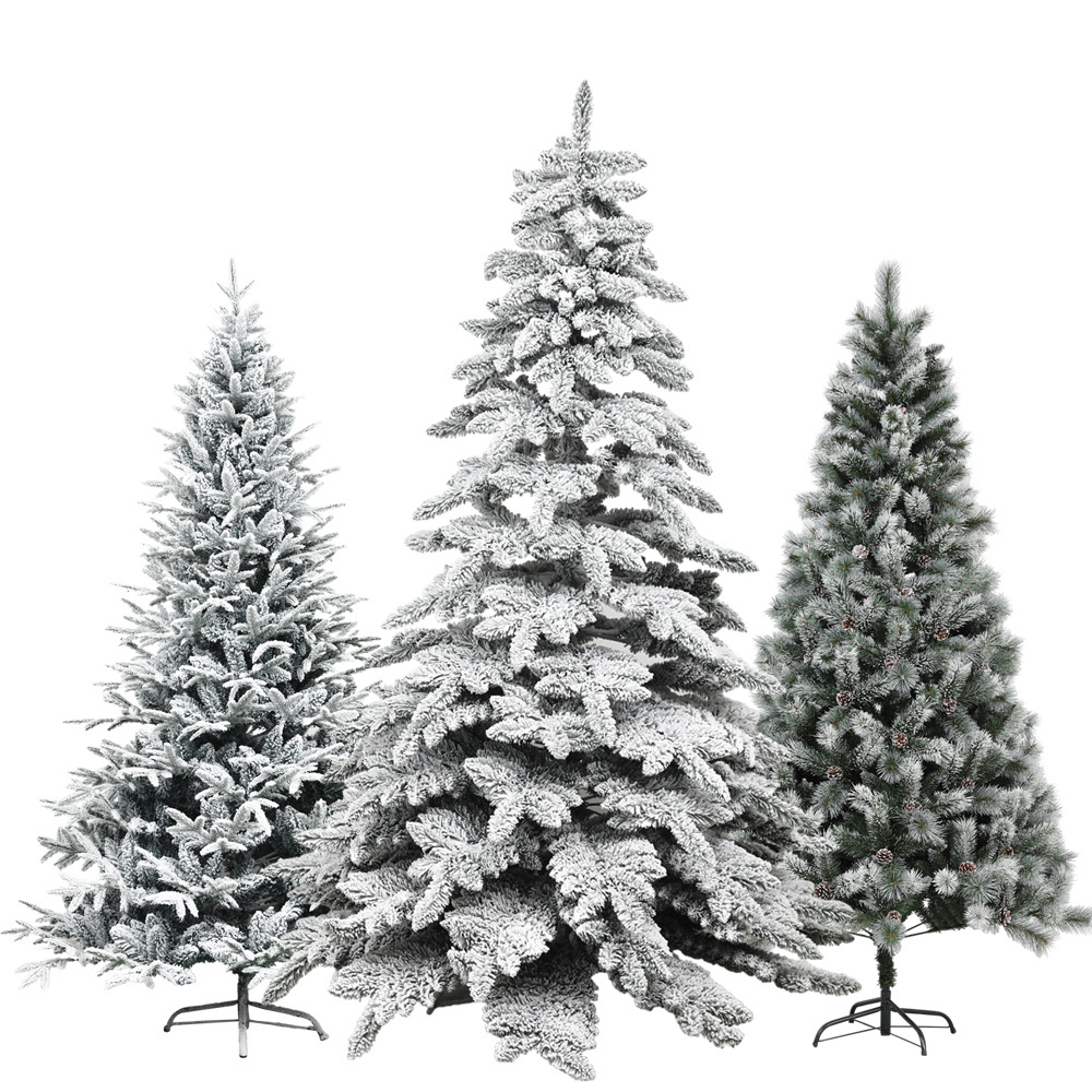 Duoyou China Factory Handmade Luxury Premium Outdoor Artificial Xmas Snowing Flocked Christmas Tree