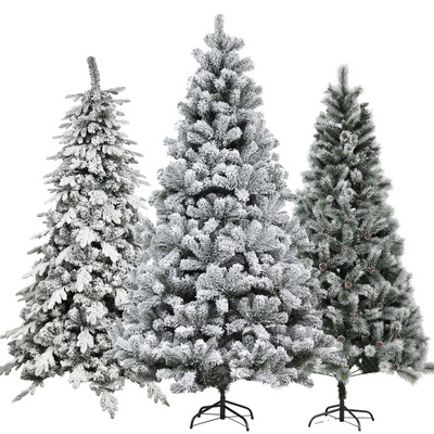 Duoyou Premium Home Decoration Handmade Luxury Artificial Xmas Snowing Flocked Christmas Tree 10ft